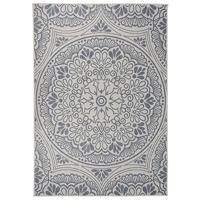 Buitenkleed met patroon platgeweven 160x230 cm blauw - thumbnail