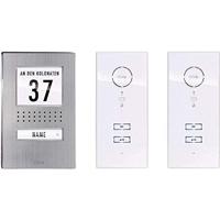 m-e modern-electronics ADV 112 WW Deurintercom Kabelgebonden Complete set voor Eengezinswoning RVS, Wit - thumbnail