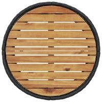 3-delige Loungeset halfrond poly rattan zwart - thumbnail