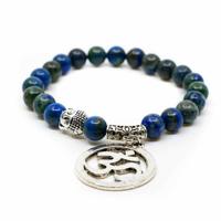 Edelsteen Armband Azuriet met OHM/ Boeddha - thumbnail
