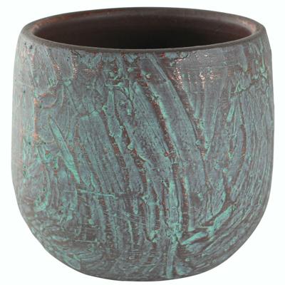 Evi antiq brons bloempot binnen 15x13 cm