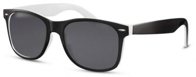 CWI zonnebril heren wayfarer zwart wit/smoke (CWI2501)