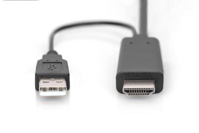 Digitus AK-330111-020-S HDMI-kabel DisplayPort / HDMI Aansluitkabel DisplayPort-bus, HDMI-A-stekker, USB-A stekker 2 m Zwart 4K UHD, Afgeschermd (dubbel), Digitus AK-330111-020-S HDMI-kabel DisplayPort / HDMI Aansluitkabel DisplayPort-bus, HDMI-A-stekker, USB-A stekker 2 m Zwart 4K UHD, Afgeschermd (dubbel),