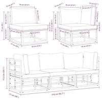 Buitenmeubelsets met kussen met kussen 3 pcs Zwart en Anthraciet - thumbnail