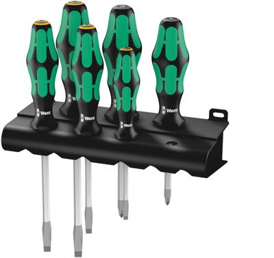 Wera 334/355 SK/6 Schroevendraaierset Kraftform Plus Lasertip + houder, 6 -delig - 1 stuk(s) - 05007681001