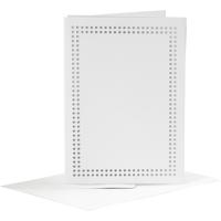 Creativ Company Kaarten om te borduren, afmeting kaart 10,5x15 cm, afmeting envelop 11,5x16,5 cm, wit, 6 set/ 1 doos - thumbnail