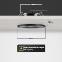 Set van 3 Venezia LED inbouwspots - 6 Watt 650 lumen - 2700K warm wit - Dimbaar - Rond - IP65 waterdicht - Zwart - Voor binnen, buiten en badkamer - thumbnail