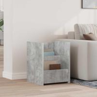 Bijzettafel met plank Beton Grijs 35 x 35 x 45 cm Bewerkt hout - thumbnail