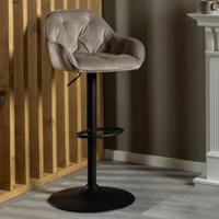 Bendt Draaibare Barkruk 'Loren' Velvet, kleur Beige (zithoogte 63-84cm) - thumbnail