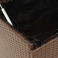 Tuinbox met wielen 110x55x73 cm poly rattan bruin - thumbnail
