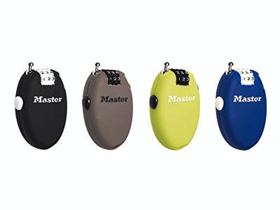 Masterlock 0,70 retractable cable, diam. 2mm - 3-digit resettable combination - 4 - 4603EURD Masterlock 0,70 retractable cable, diam. 2mm - 3-digit resettable combination - 4 - 4603EURD