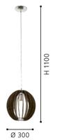 Eglo Landelijke hanglampCossano 30cm donkerbruin - 94635 - thumbnail