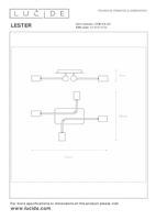 Lucide LESTER - Plafonnière - 4xE27 - Mat Goud / Messing - thumbnail