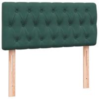 Boxspring met matras en LED fluweel donkergroen 90x210 cm - thumbnail