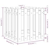 VidaXL Plantenbak met hekontwerp 50x50x50 cm massief grenenhout - thumbnail