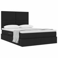 Opslag bed met matras met opslag Zwart 140 x 190 cm Nep Leer - thumbnail