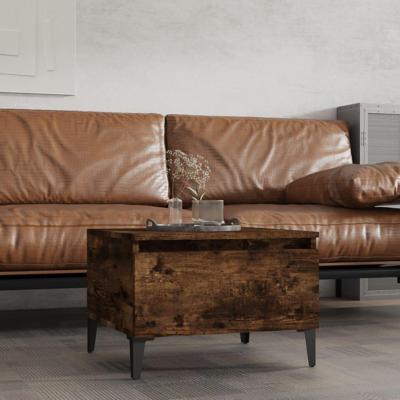 Bijzettafel 50x46x35 cm bewerkt hout gerookt eikenkleurig