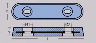 TEN00223 - VETUS ANODE ZINKPLAAT 350X72MM 4,5KG.