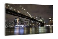 Schilderij -Brooklyn Bridge, New York, in de avond, 2 maten, premium print - thumbnail