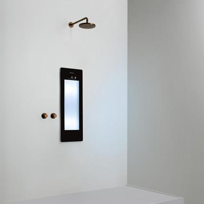 Sunshower Round Small Plus - Inbouw - Infrarood + Uv - 33 x 95 x 10 cm - Zwart