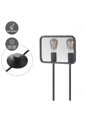 vloerlamp Weave 20/20/160cm, Zwart, 2 lichts staande lamp geschikt voor E27 LED lichtbron, met voetschakelaar, geschikt voor woonkamer, slaapkamer en thuiskantoor vloerlamp Weave 20/20/160cm, Zwart, 2 lichts staande lamp geschikt voor E27 LED lichtbron, met voetschakelaar, geschikt voor woonkamer, slaapkamer en thuiskantoor