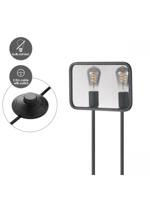 vloerlamp Weave 20/20/160cm, Zwart, 2 lichts staande lamp geschikt voor E27 LED lichtbron, met voetschakelaar, geschikt voor woonkamer, slaapkamer en thuiskantoor - thumbnail