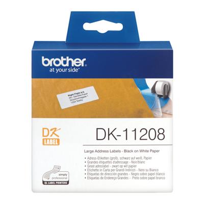Printerlabels Brother DK-11208 Wit/Zwart 38 X 90 mm (3 Stuks) - thumbnail