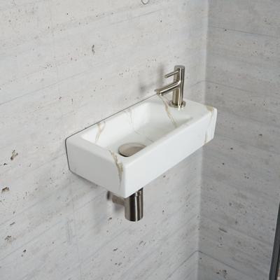 Fonteinset Carrara Marmerlook Wiesbaden Color RVS (kraangat rechts)