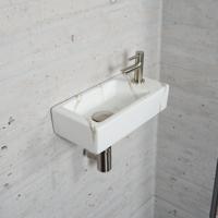 Fonteinset Carrara Marmerlook Wiesbaden Color RVS (kraangat rechts) - thumbnail