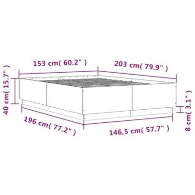 Bedframe met LED-verlichting bewerkt hout wit 150x200 cm