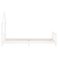 Kinderbedframe 80x200 cm massief grenenhout wit - thumbnail