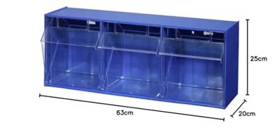 Allit 464410 Assortimentsbakken VarioPlus ProFlip 3 (b x h x d) 600 x 240 x 200 mm Blauw, Transparant 1 stuk(s)
