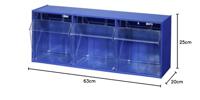 Allit 464410 Assortimentsbakken VarioPlus ProFlip 3 (b x h x d) 600 x 240 x 200 mm Blauw, Transparant 1 stuk(s) - thumbnail