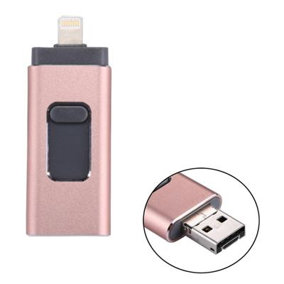 RQW-01B 3 in 1 USB 2.0 & 8 Pin & Micro USB 128GB Flash Drive voor iPhone & iPad & iPod & meeste Android Smartphones & PC Computer (Rose goud) RQW-01B 3 in 1 USB 2.0 & 8 Pin & Micro USB 128GB Flash Drive voor iPhone & iPad & iPod & meeste Android Smartphones & PC Computer (Rose goud)