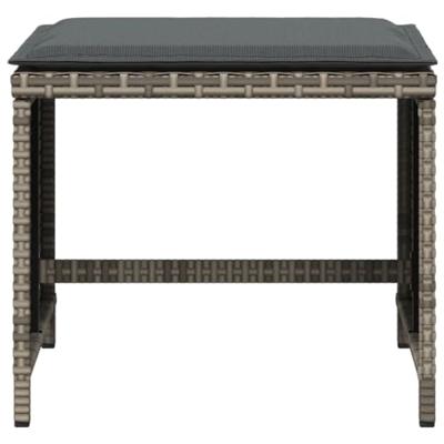 Tuinkrukken 4 st met kussens 41x41x36 cm poly rattan grijs