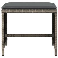 Tuinkrukken 4 st met kussens 41x41x36 cm poly rattan grijs - thumbnail