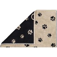 Cawö Cawo We love Dogs gemustert 6247 Badlaken 80x150 schwarz/beige - thumbnail