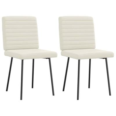 Eetkamerstoelen 2 st fluweel crmekleurig Eetkamerstoelen 2 st fluweel crmekleurig
