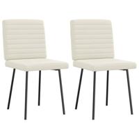 Eetkamerstoelen 2 st fluweel crmekleurig - thumbnail