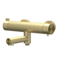 IVY Tribe Badthermostaatkraan opbouw - draaibare baduitloop - omstel - RVS316 - geborsteld mat goud PVD 6301022 - thumbnail