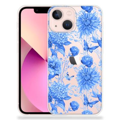 TPU Case voor iPhone 13 mini Flowers Blue