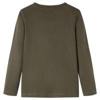 Kindershirt met lange mouwen voetbalspelerprint 140 kakikleurig - thumbnail