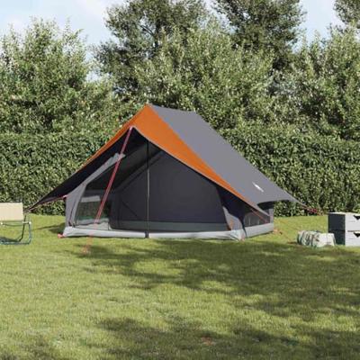 Gezinstent met dak Grijs en Oranje 315 x 286 x 200 cm Gezinstent met dak Grijs en Oranje 315 x 286 x 200 cm