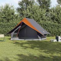 Gezinstent met dak Grijs en Oranje 315 x 286 x 200 cm - thumbnail
