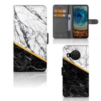 Nokia X10 | Nokia X20 | Bookcase | Marmer Wit Zwart - Origineel Cadeau Man - thumbnail