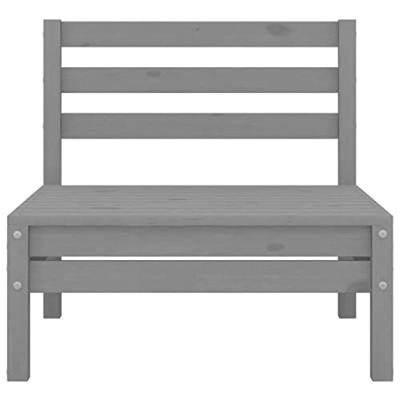 4-delige Loungeset massief grenenhout grijs