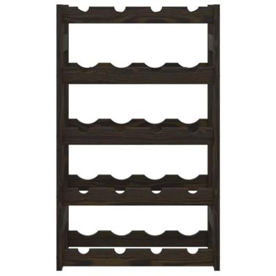 Wijnrek voor 20 flessen massief grenenhout zwart