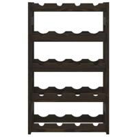 Wijnrek voor 20 flessen massief grenenhout zwart - thumbnail