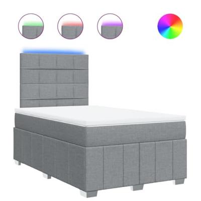 Boxspring met matras stof lichtgrijs 120x190 cm