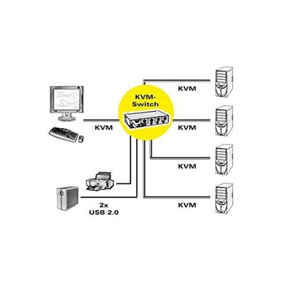 ROLINE DisplayPort USB 2.0 KVM Switch, 1 User - 4 PC